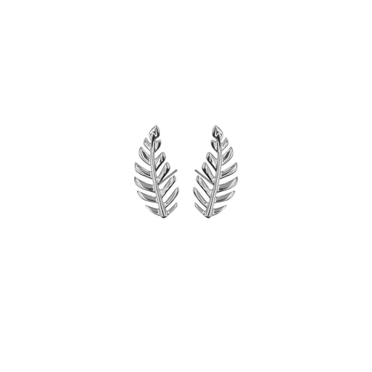 Goddess Collection - Silver Dainty Laurel Leaf Stud Earrings