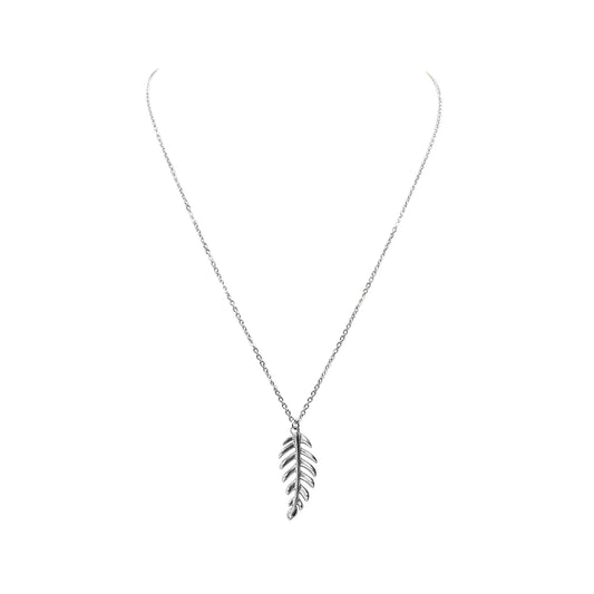 Goddess Collection - Silver Laurel Leaf Drop Necklace
