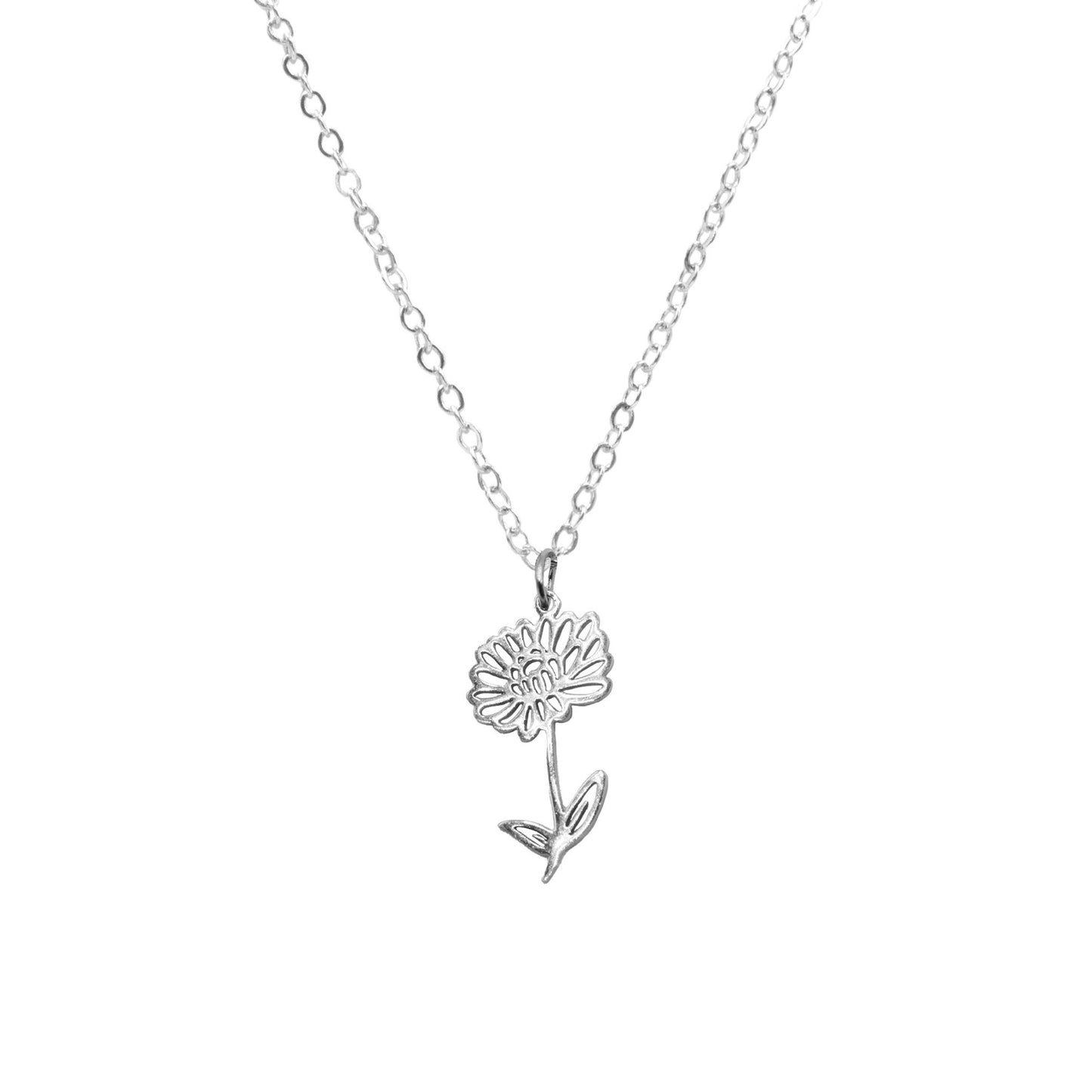 Birth Flower Collection - Silver Chrysanthemum Necklace (November)