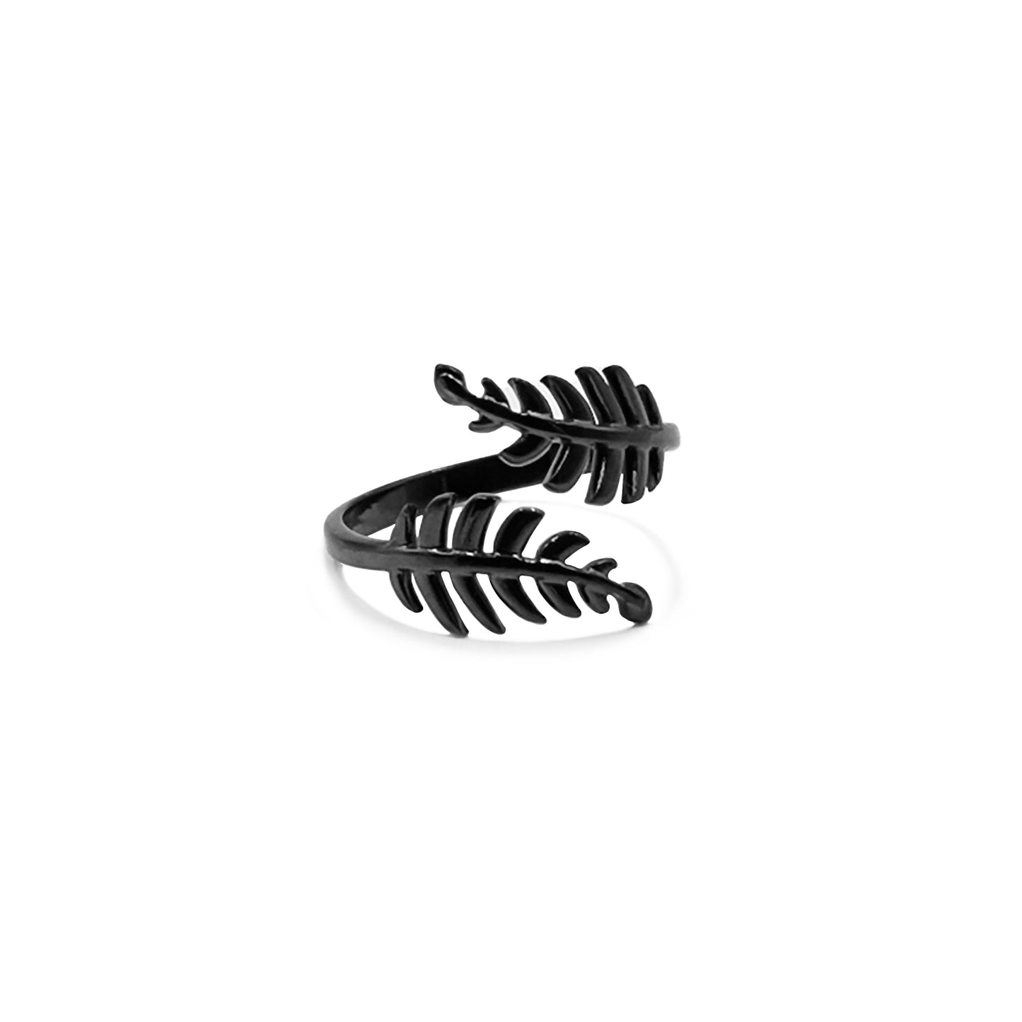 Goddess Collection - Black Laurel Leaf Ring