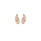 Goddess Collection - Rose Gold Dainty Laurel Leaf Stud Earrings