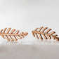 Goddess Collection - Rose Gold Dainty Laurel Leaf Stud Earrings