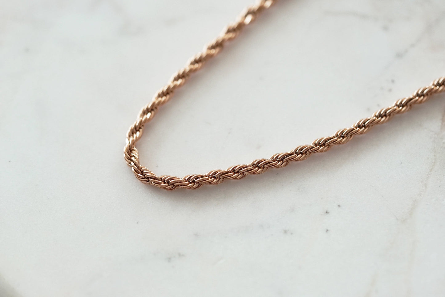 Goddess Collection - Rose Gold Ravel Necklace 2.5 MM