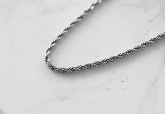 Goddess Collection - Silver Ravel Necklace 2.5 MM