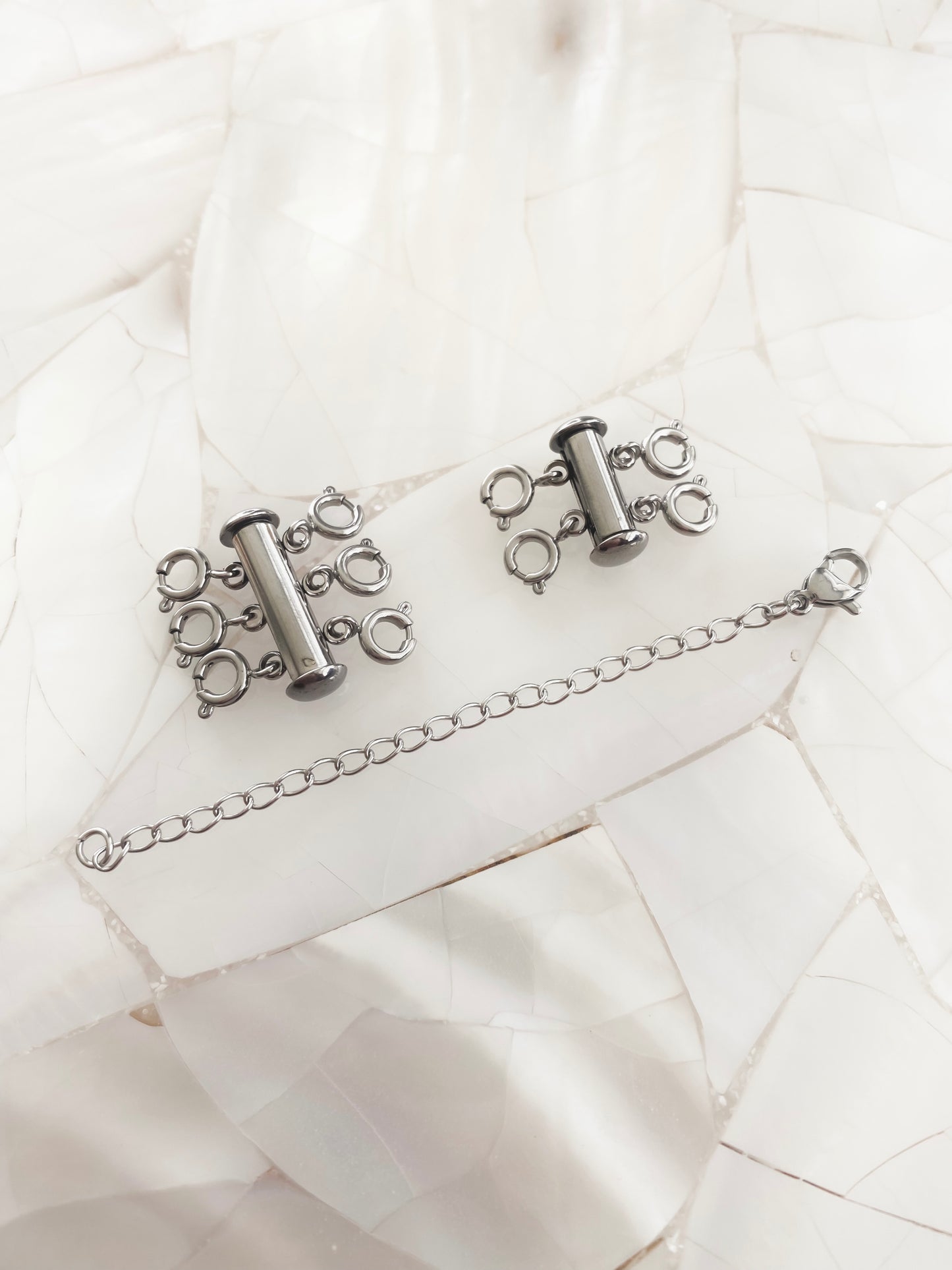 Accessory Collection - Silver Triple Necklace Layering Clasp