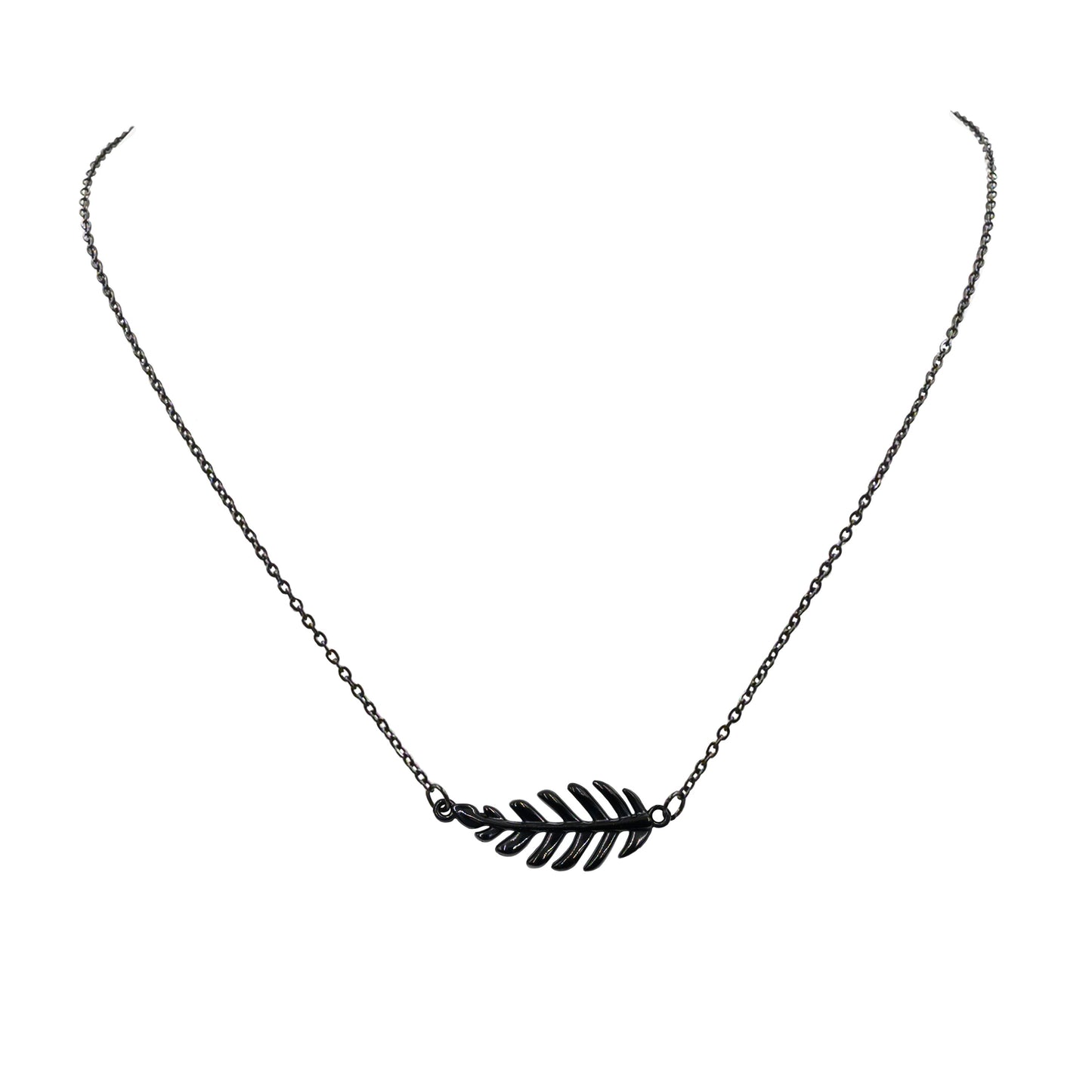 Goddess Collection - Black Laurel Leaf Necklace