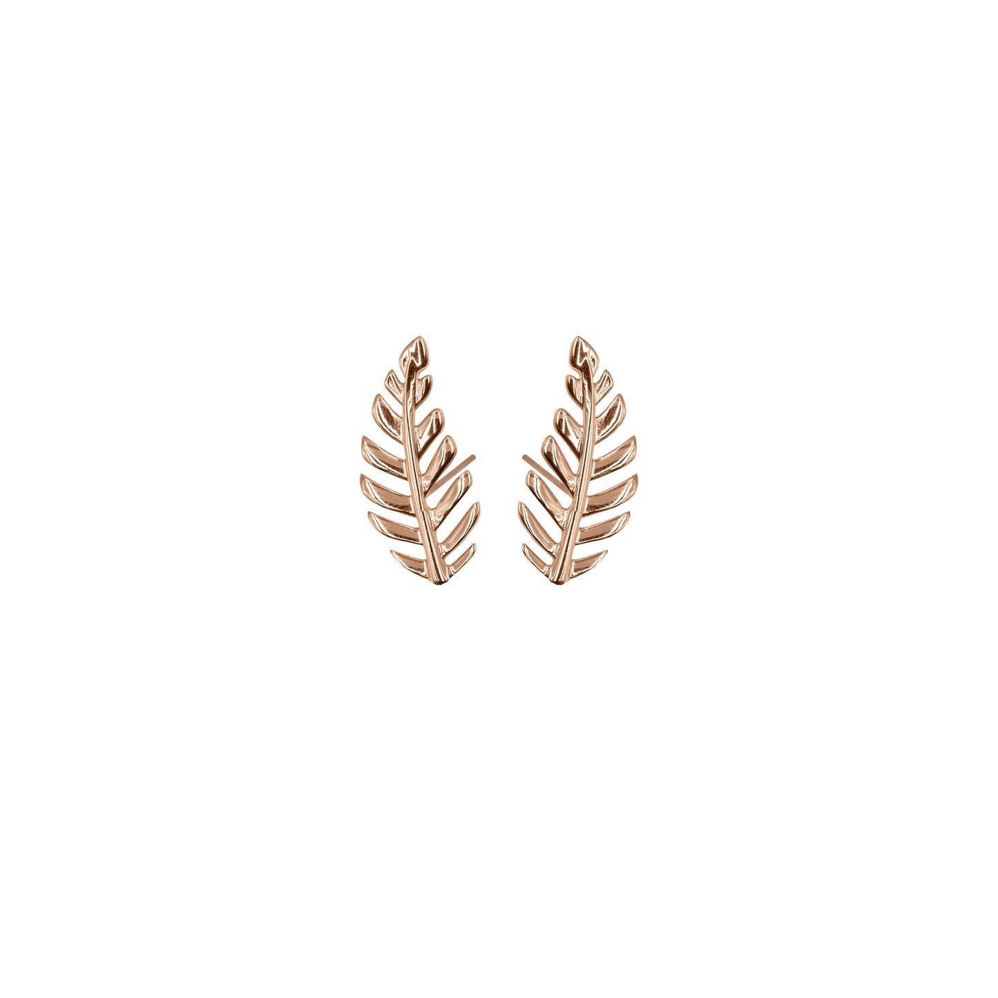 Goddess Collection - Rose Gold Dainty Laurel Leaf Stud Earrings