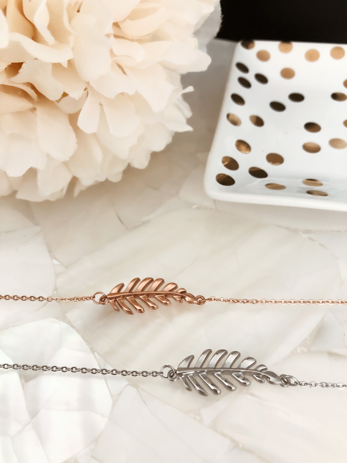 Goddess Collection - Rose Gold Laurel Leaf Clasp Bracelet