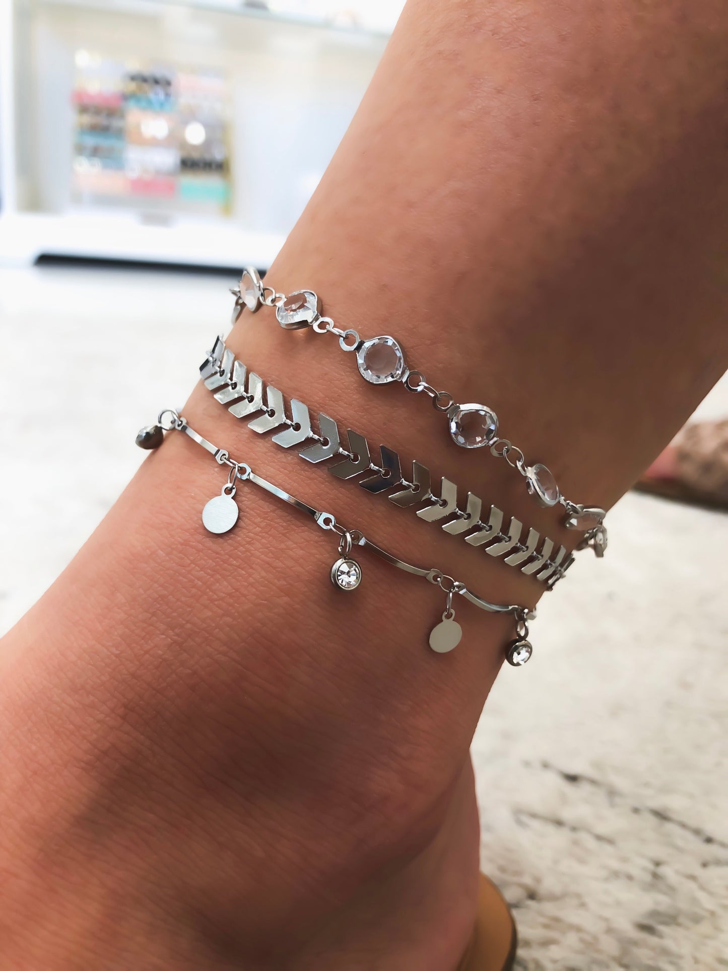 Goddess Collection - Silver Camilla Anklet Set