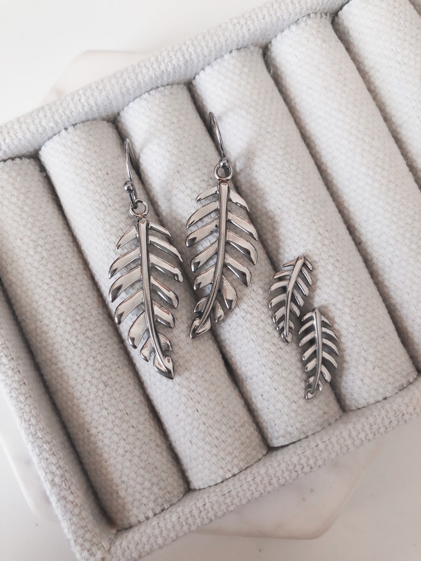Goddess Collection - Silver Dainty Laurel Leaf Stud Earrings