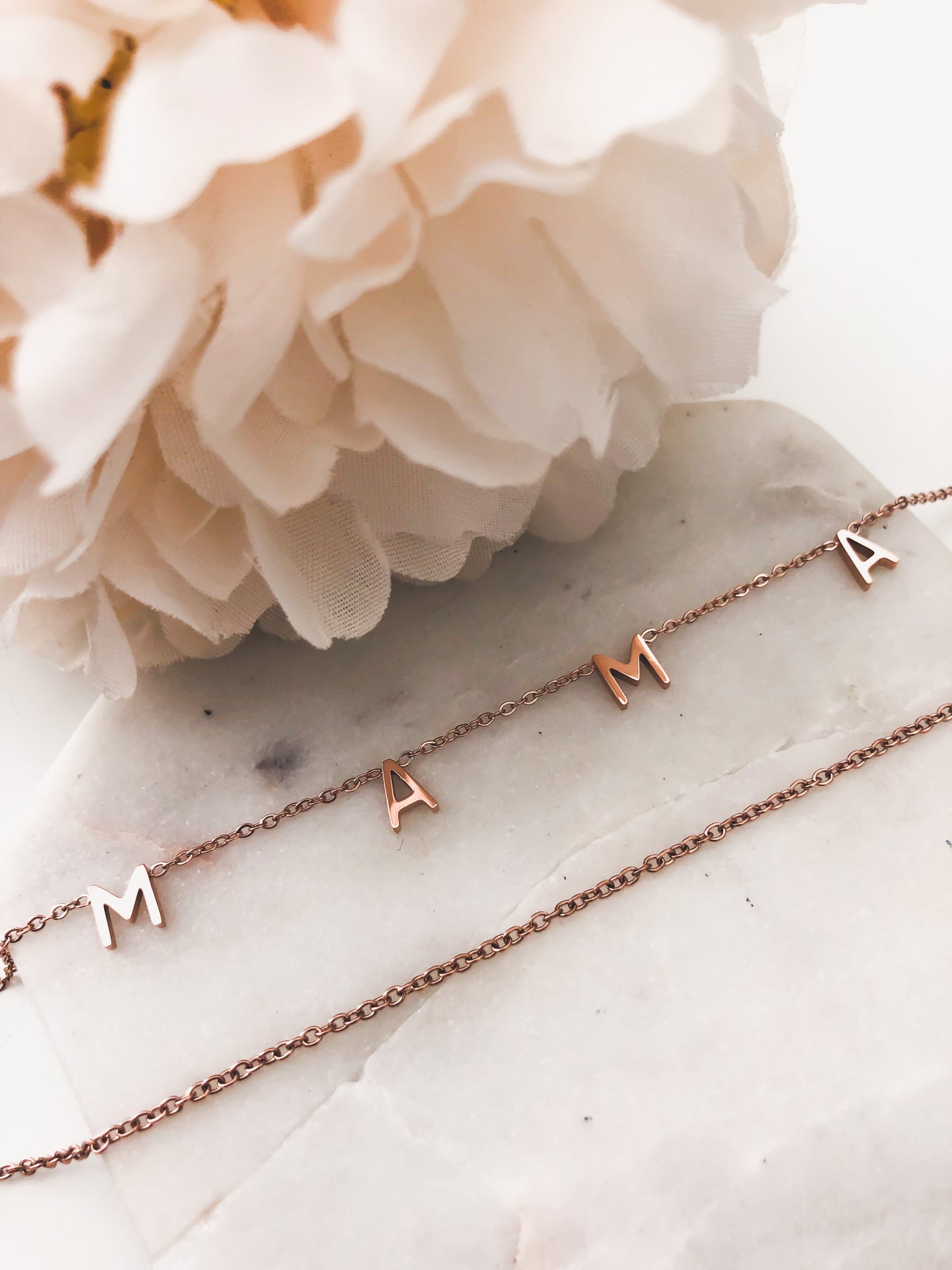 Mama Collection - Rose Gold Letter Necklace