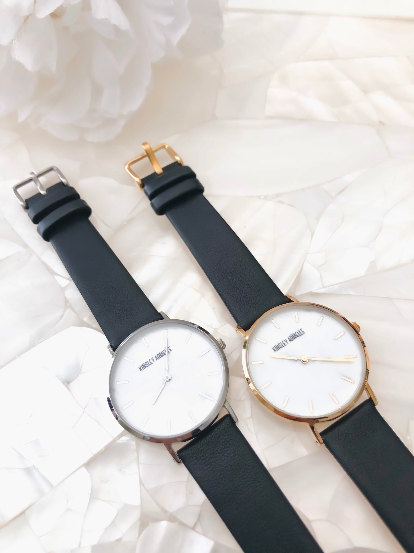 Tempus Collection - Gold Ashen Black Leather Watch
