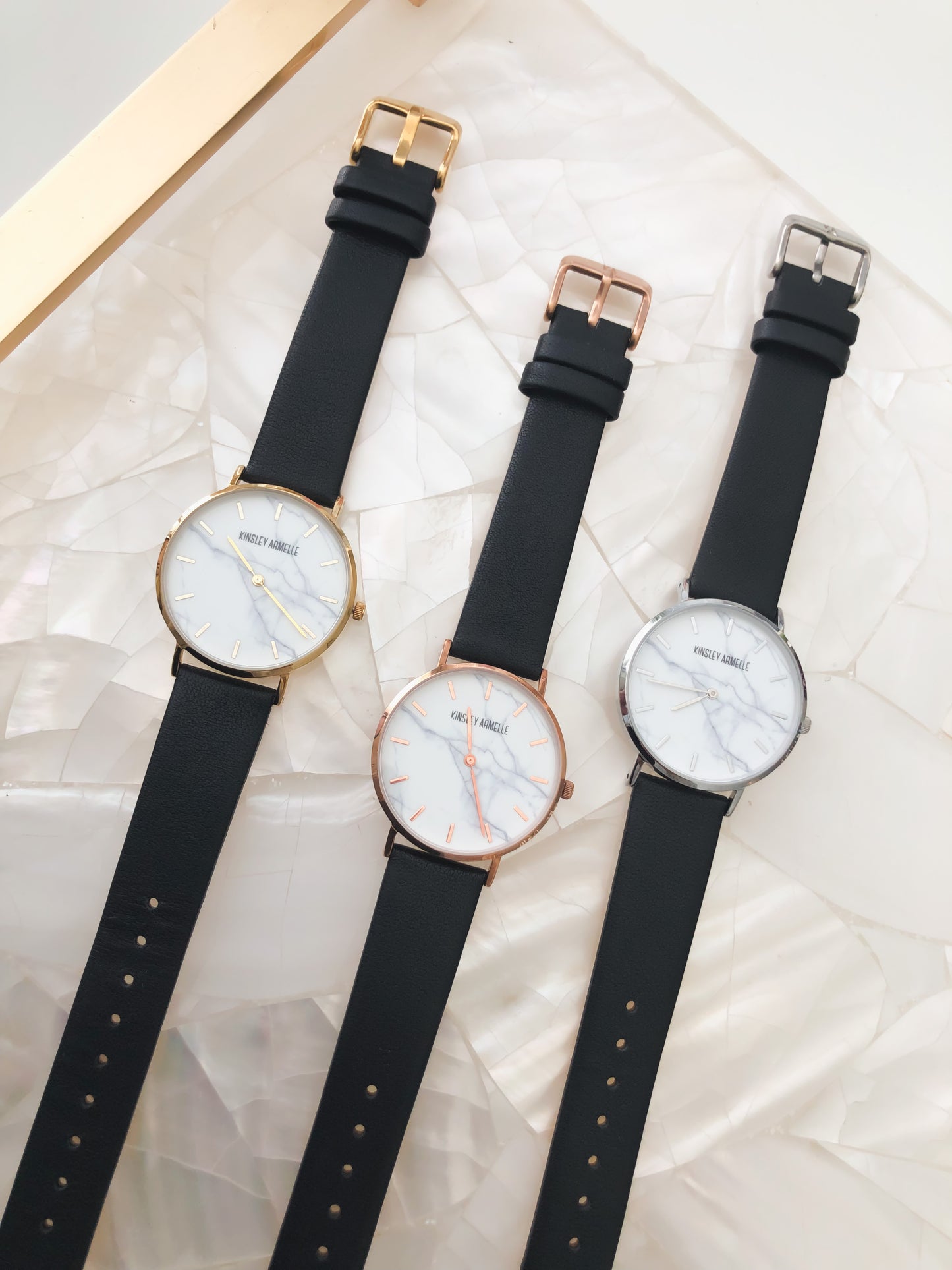 Tempus Collection - Rose Gold Ashen Black Leather Watch