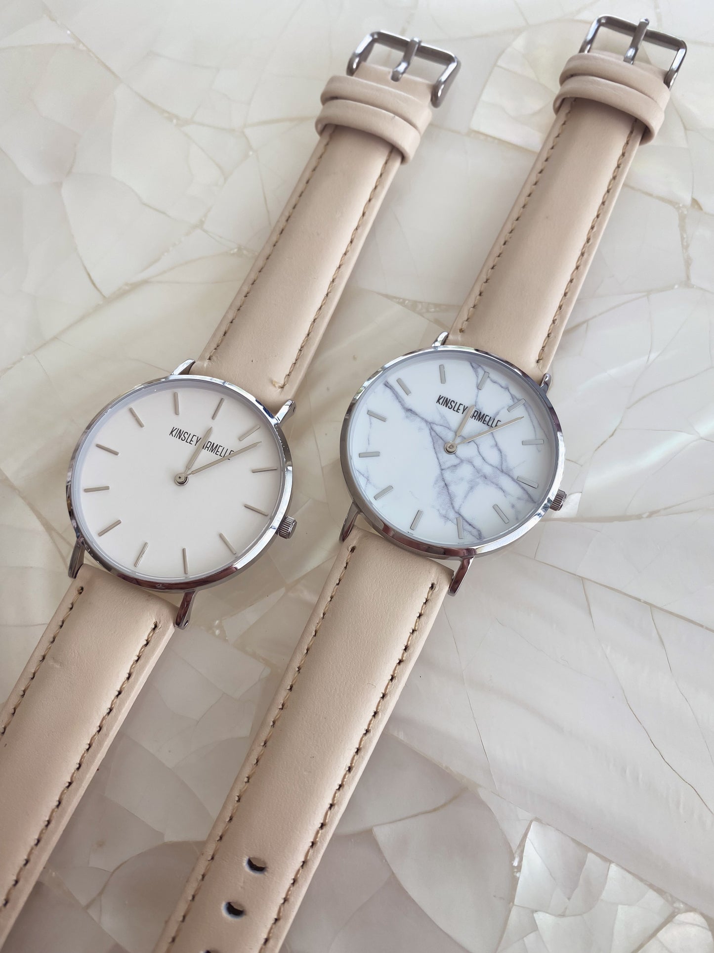 Tempus Collection - Silver Ashen Tan Leather Watch
