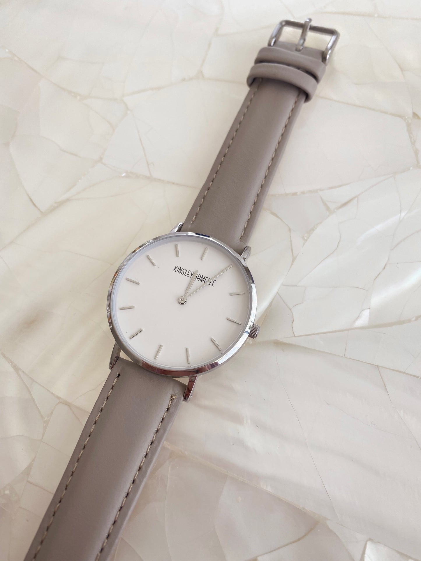 Tempus Collection - Silver Ashen Taupe Leather Watch